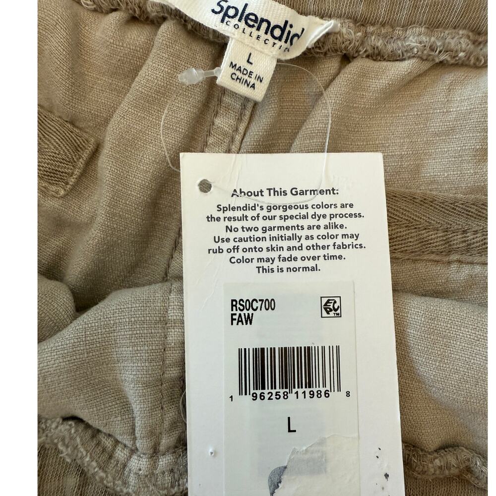 Splendid NWT ($158) | Lakeside linen blend jogger pants in fawn beige | large - Picture 4 of 6